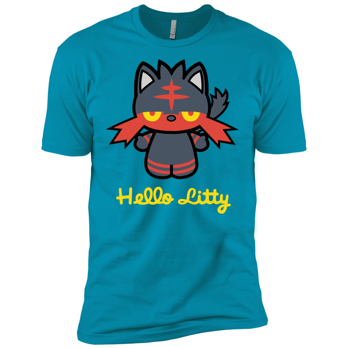 T-Shirts Turquoise / X-Small Hello Litty Men's Premium T-Shirt