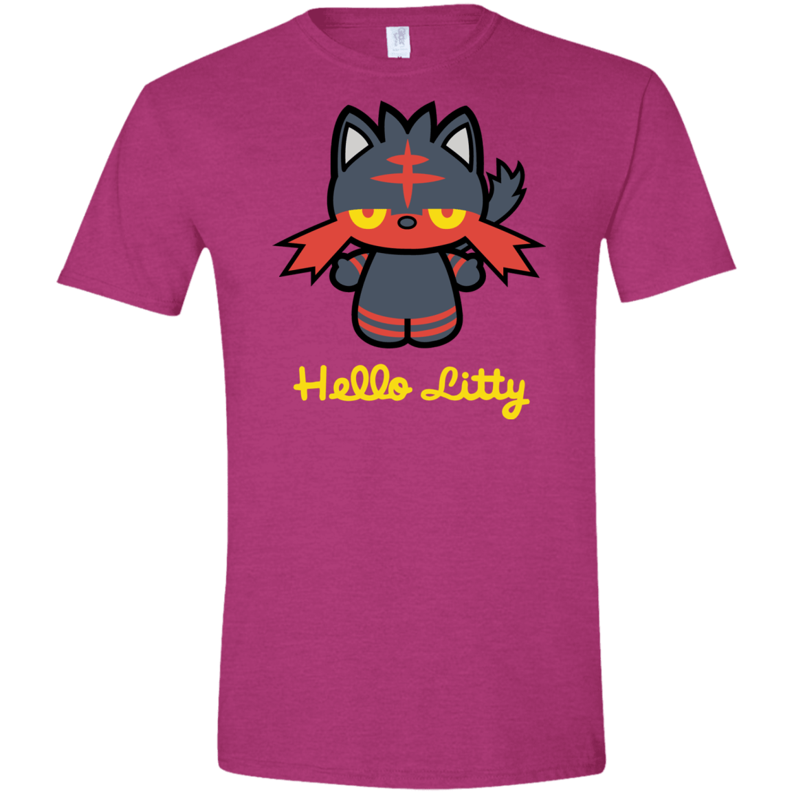 T-Shirts Antique Heliconia / S Hello Litty Men's Semi-Fitted Softstyle