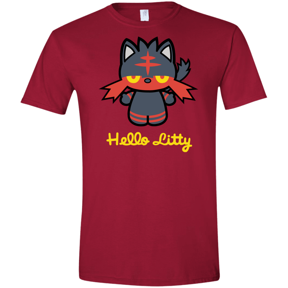 T-Shirts Cardinal Red / S Hello Litty Men's Semi-Fitted Softstyle
