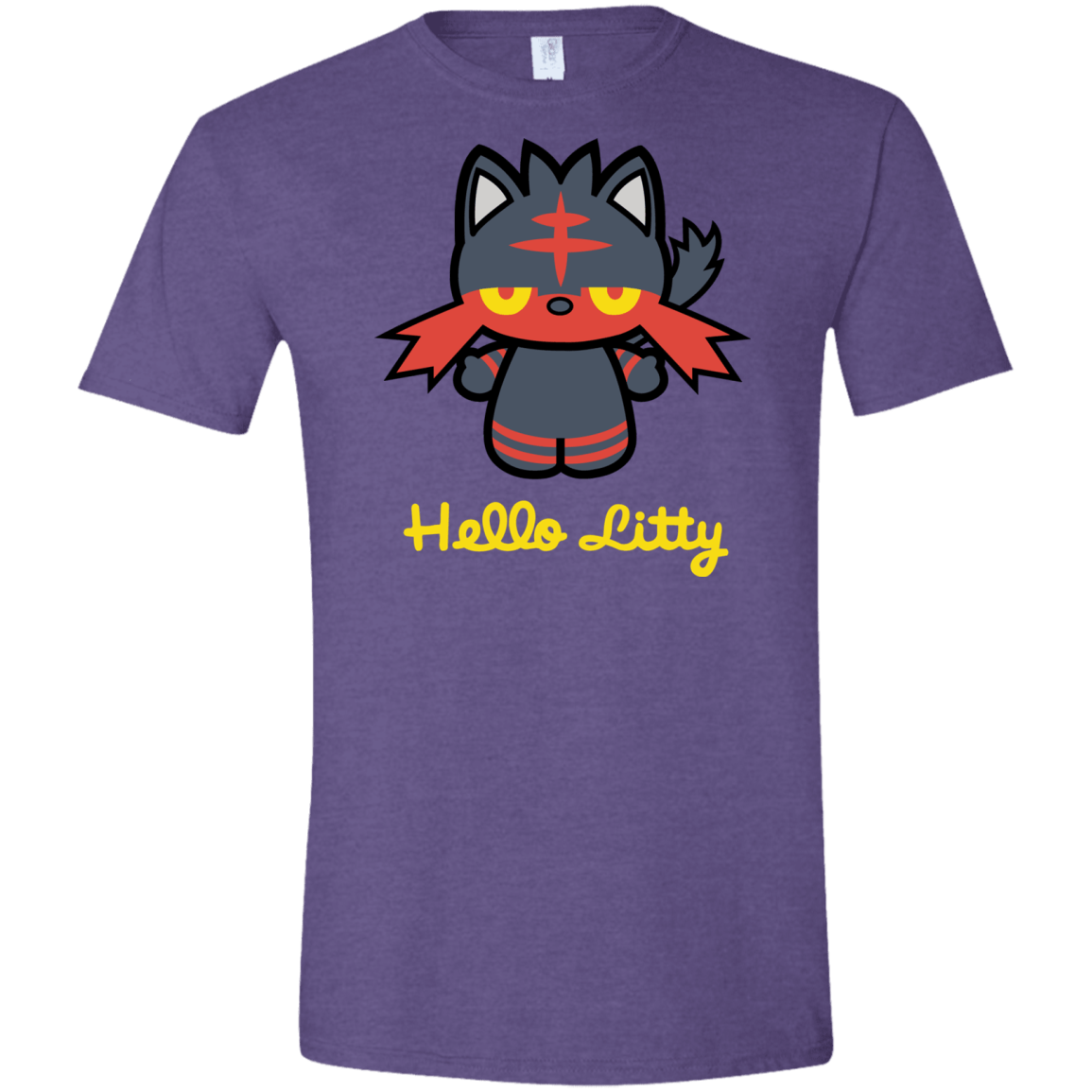 T-Shirts Heather Purple / S Hello Litty Men's Semi-Fitted Softstyle