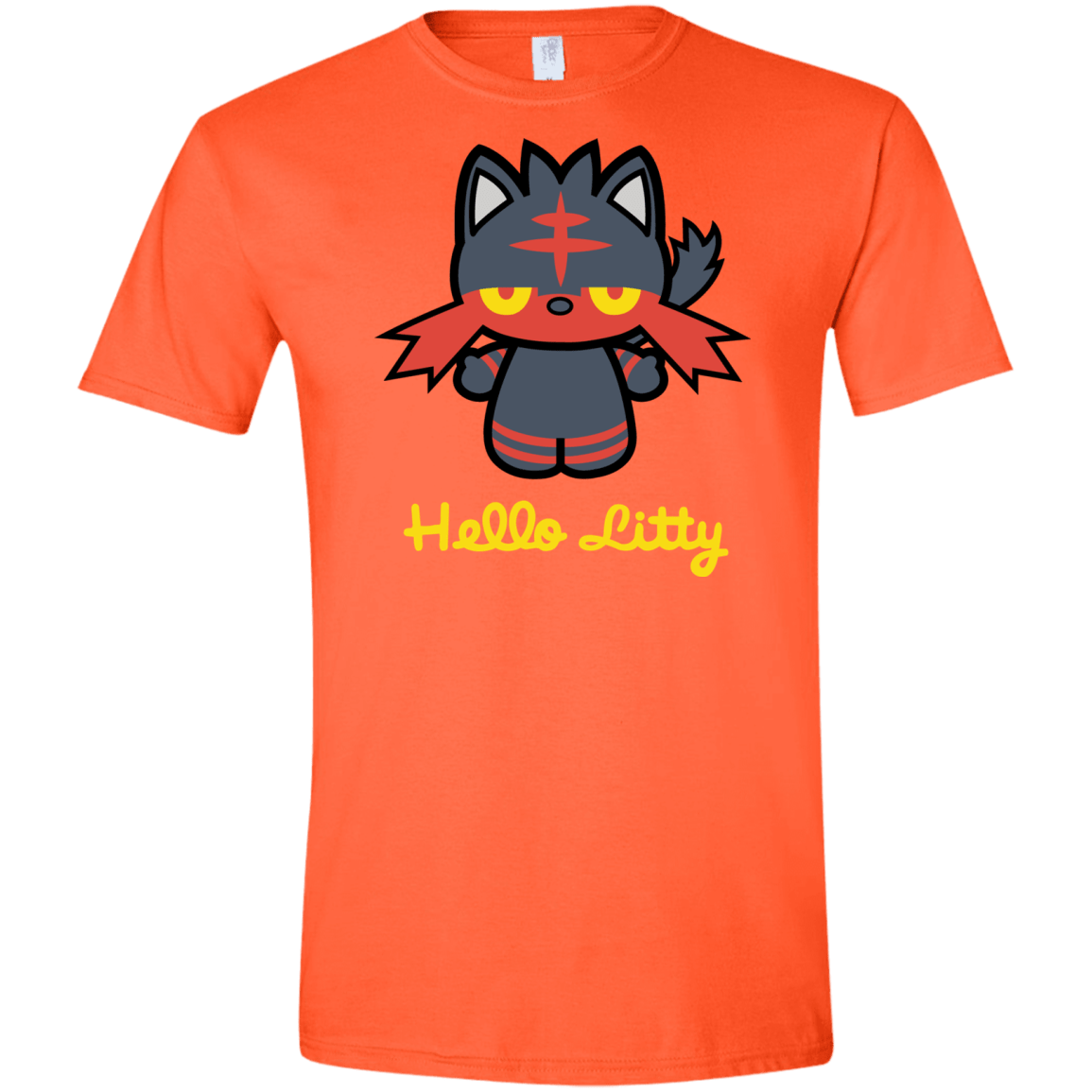 T-Shirts Orange / S Hello Litty Men's Semi-Fitted Softstyle