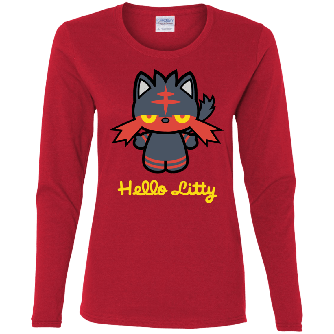 T-Shirts Red / S Hello Litty Women's Long Sleeve T-Shirt