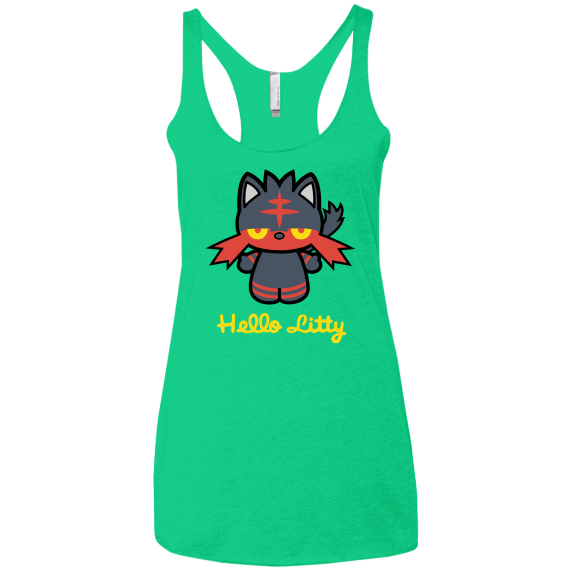 T-Shirts Envy / X-Small Hello Litty Women's Triblend Racerback Tank