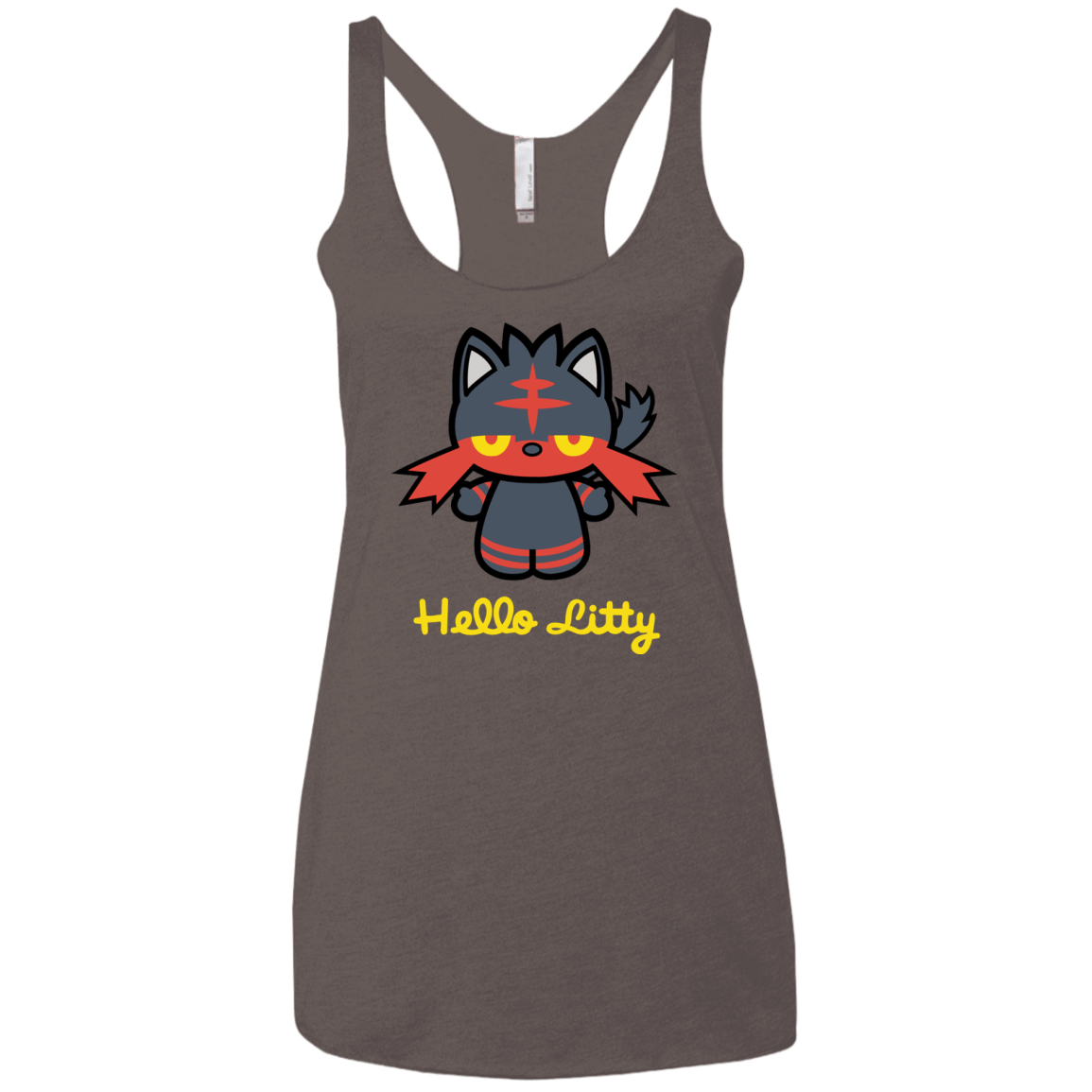 T-Shirts Macchiato / X-Small Hello Litty Women's Triblend Racerback Tank