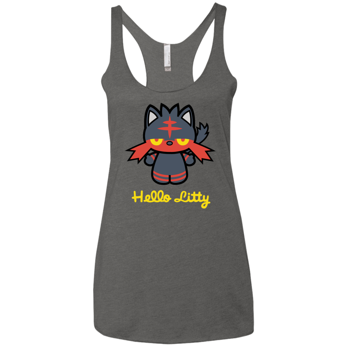 T-Shirts Premium Heather / X-Small Hello Litty Women's Triblend Racerback Tank