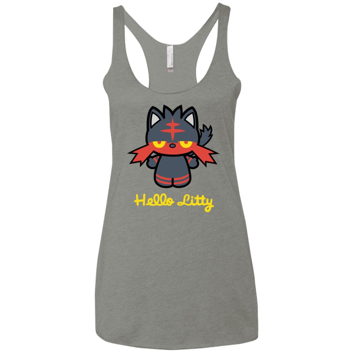 T-Shirts Venetian Grey / X-Small Hello Litty Women's Triblend Racerback Tank