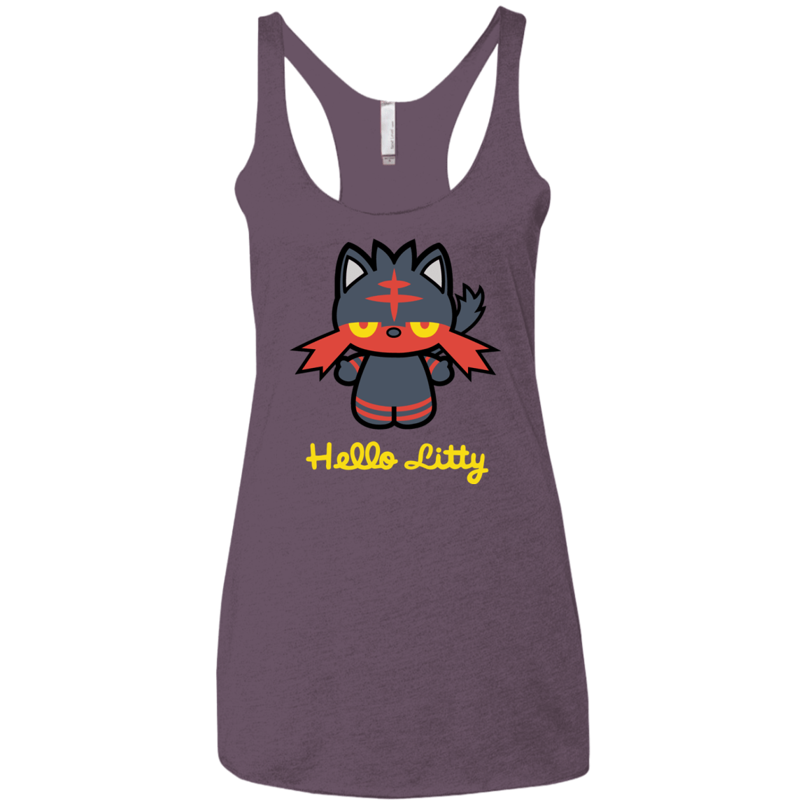T-Shirts Vintage Purple / X-Small Hello Litty Women's Triblend Racerback Tank
