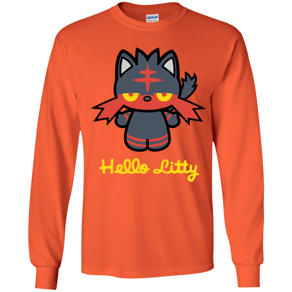 T-Shirts Orange / YS Hello Litty Youth Long Sleeve T-Shirt