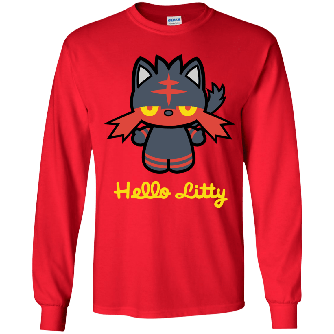 T-Shirts Red / YS Hello Litty Youth Long Sleeve T-Shirt