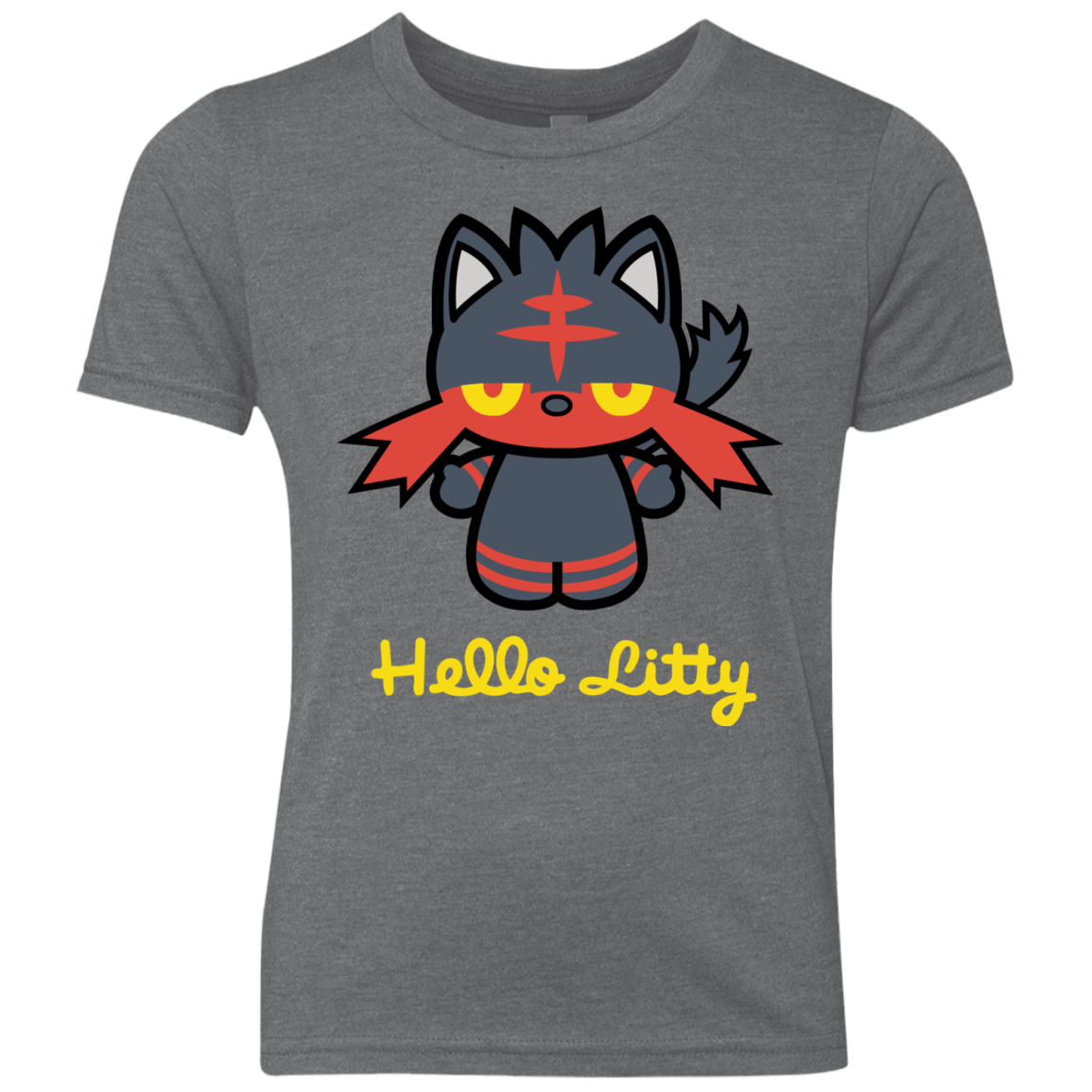 T-Shirts Premium Heather / YXS Hello Litty Youth Triblend T-Shirt