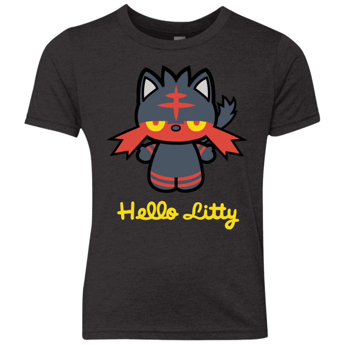 T-Shirts Vintage Black / YXS Hello Litty Youth Triblend T-Shirt