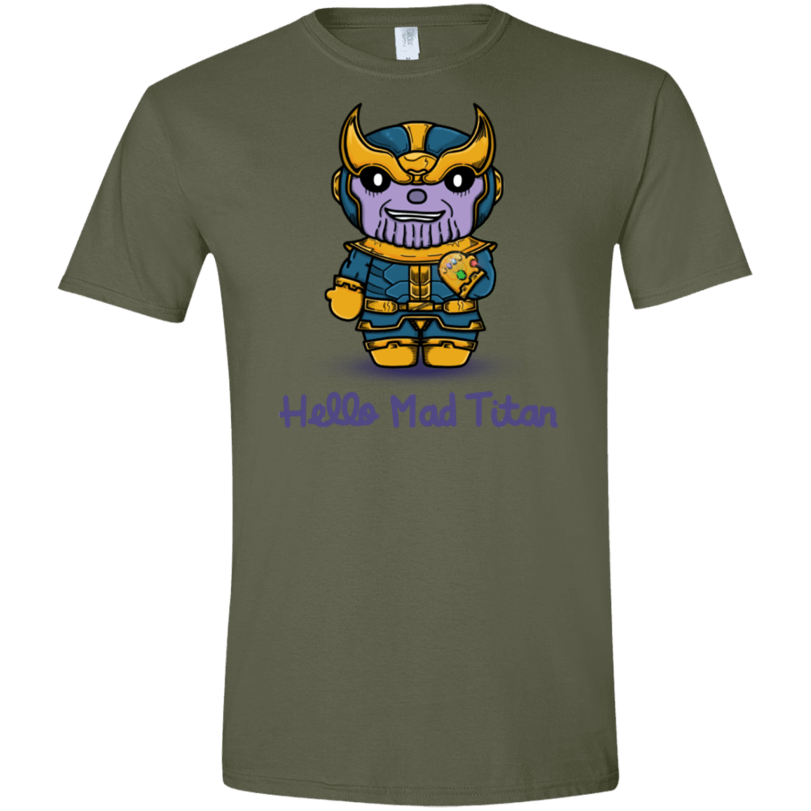 T-Shirts Military Green / S Hello Mad Titan Men's Semi-Fitted Softstyle