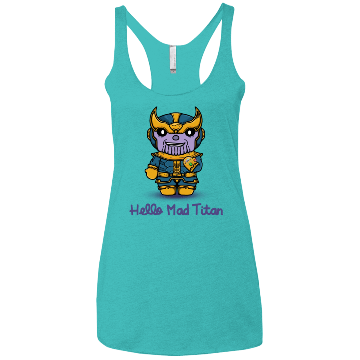 T-Shirts Tahiti Blue / X-Small Hello Mad Titan Women's Triblend Racerback Tank