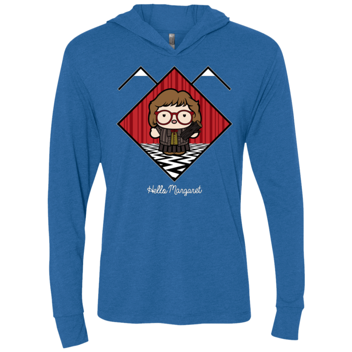 T-Shirts Vintage Royal / X-Small Hello Margaret Triblend Long Sleeve Hoodie Tee