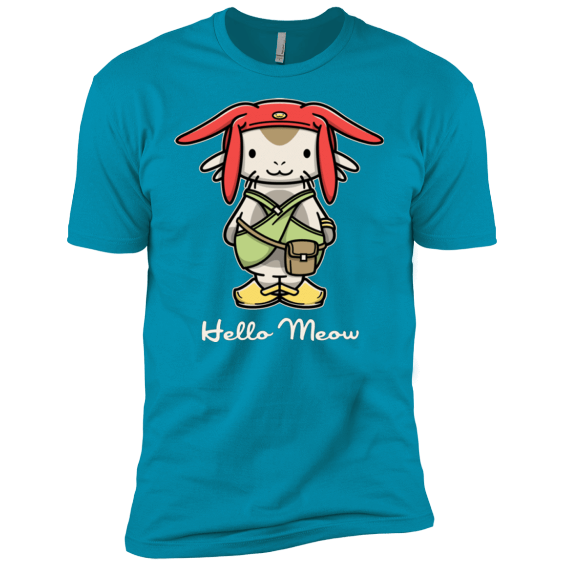 T-Shirts Turquoise / YXS HELLO MEOW Boys Premium T-Shirt