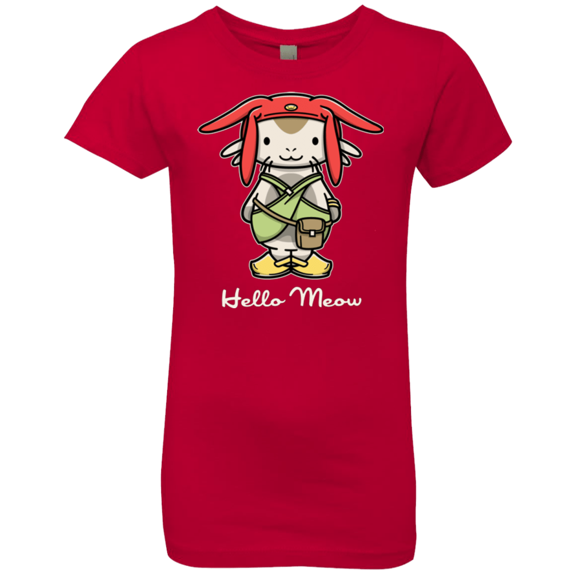 T-Shirts Red / YXS HELLO MEOW Girls Premium T-Shirt