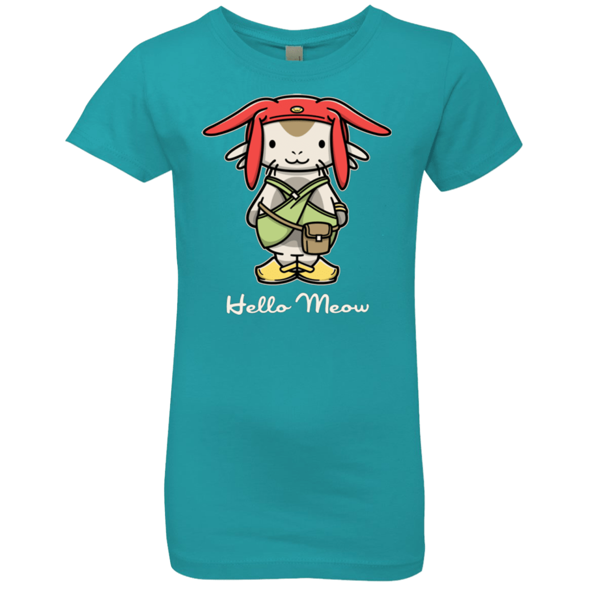 T-Shirts Tahiti Blue / YXS HELLO MEOW Girls Premium T-Shirt