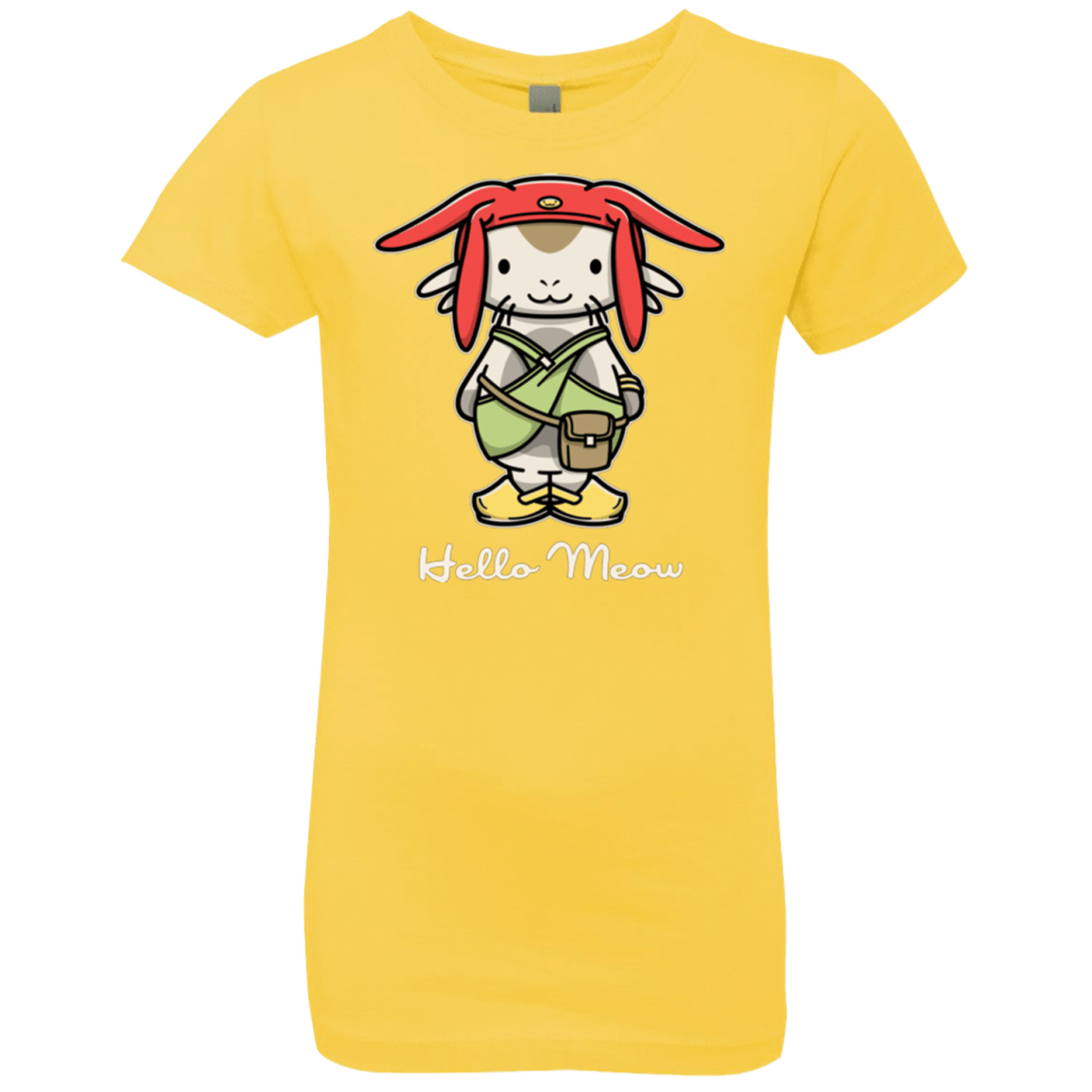 T-Shirts Vibrant Yellow / YXS HELLO MEOW Girls Premium T-Shirt