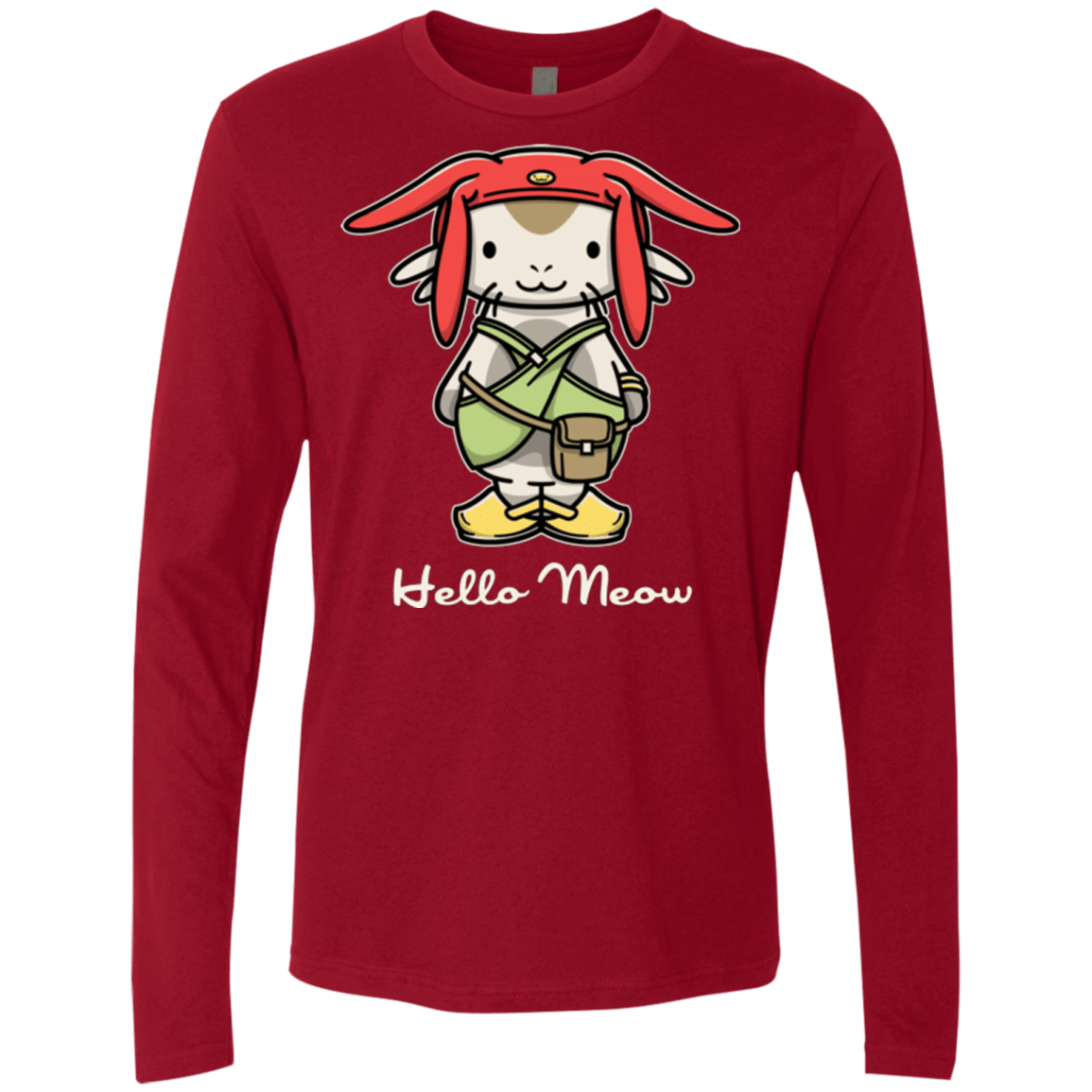 T-Shirts Cardinal / Small HELLO MEOW Men's Premium Long Sleeve