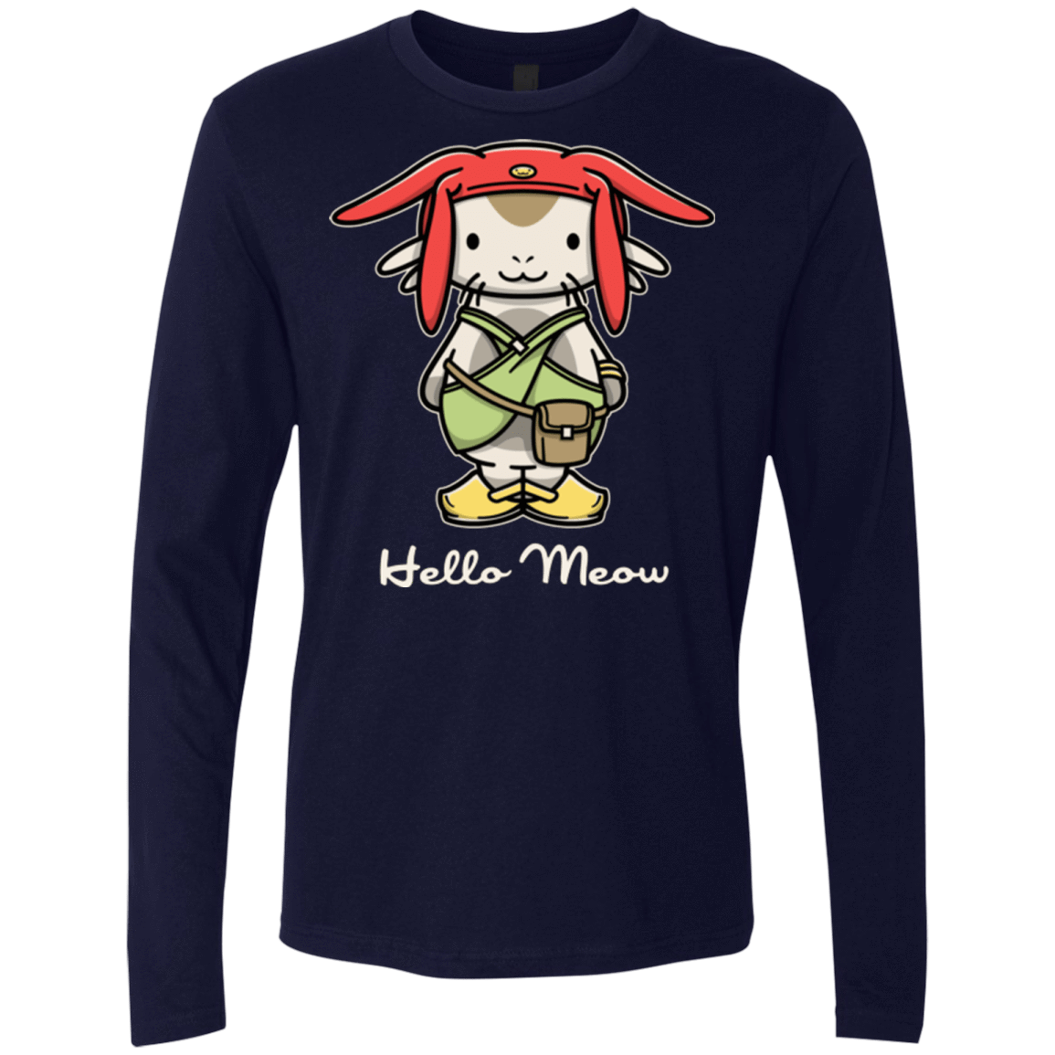 T-Shirts Midnight Navy / Small HELLO MEOW Men's Premium Long Sleeve