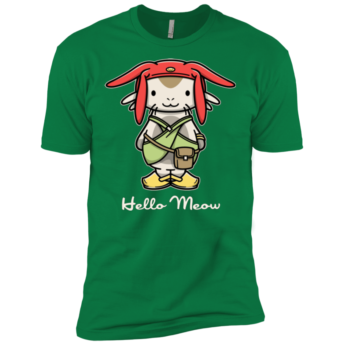T-Shirts Kelly Green / X-Small HELLO MEOW Men's Premium T-Shirt