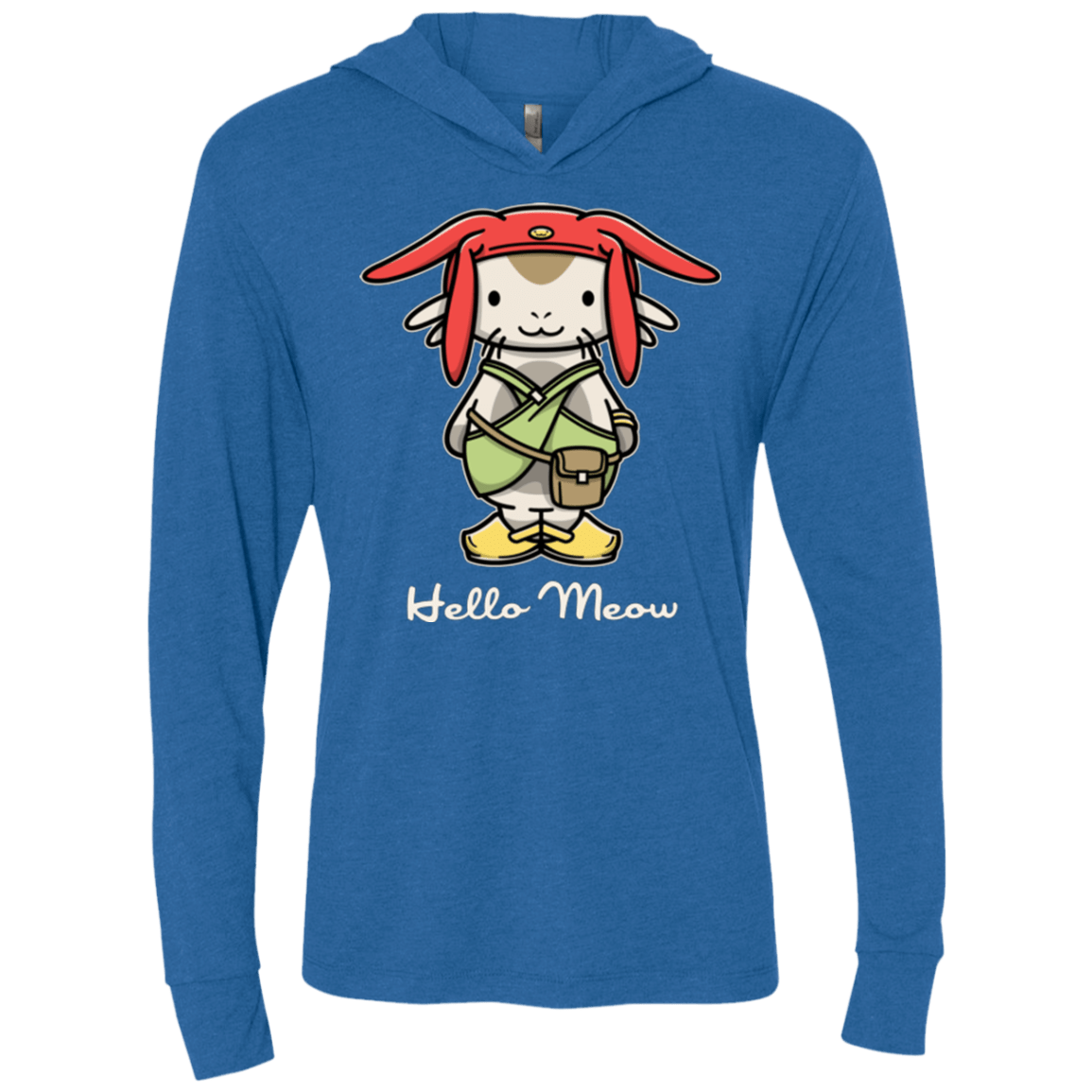 T-Shirts Vintage Royal / X-Small HELLO MEOW Triblend Long Sleeve Hoodie Tee