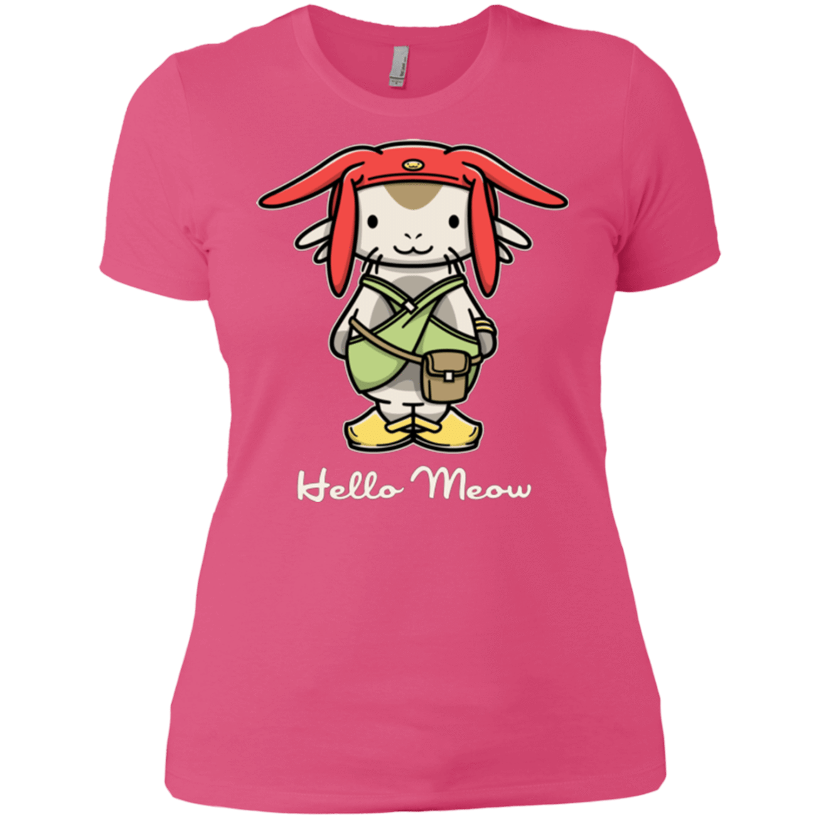 T-Shirts Hot Pink / X-Small HELLO MEOW Women's Premium T-Shirt