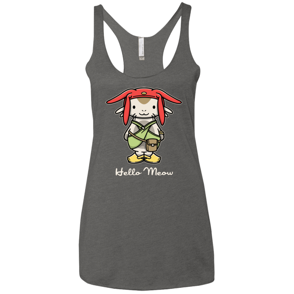 T-Shirts Premium Heather / X-Small HELLO MEOW Women's Triblend Racerback Tank