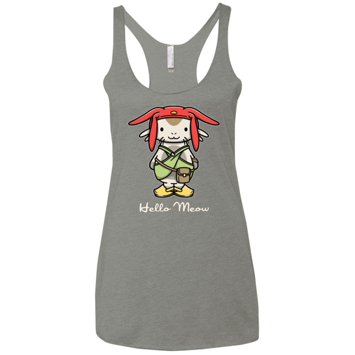T-Shirts Venetian Grey / X-Small HELLO MEOW Women's Triblend Racerback Tank