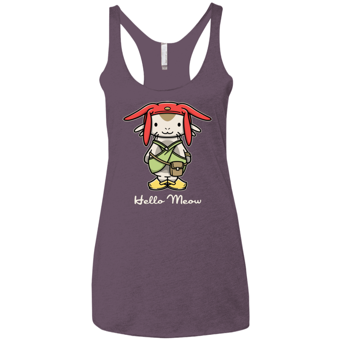 T-Shirts Vintage Purple / X-Small HELLO MEOW Women's Triblend Racerback Tank