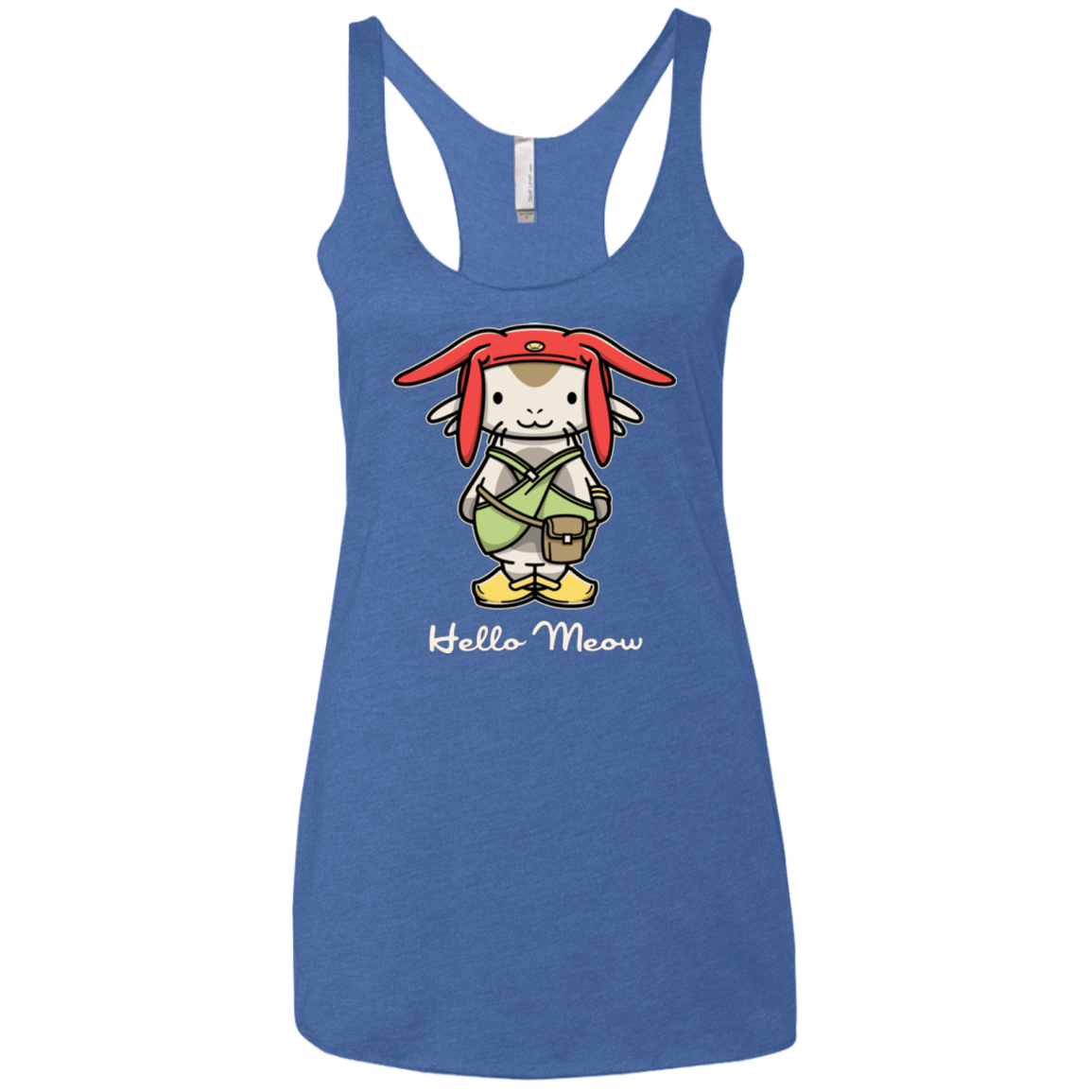 T-Shirts Vintage Royal / X-Small HELLO MEOW Women's Triblend Racerback Tank