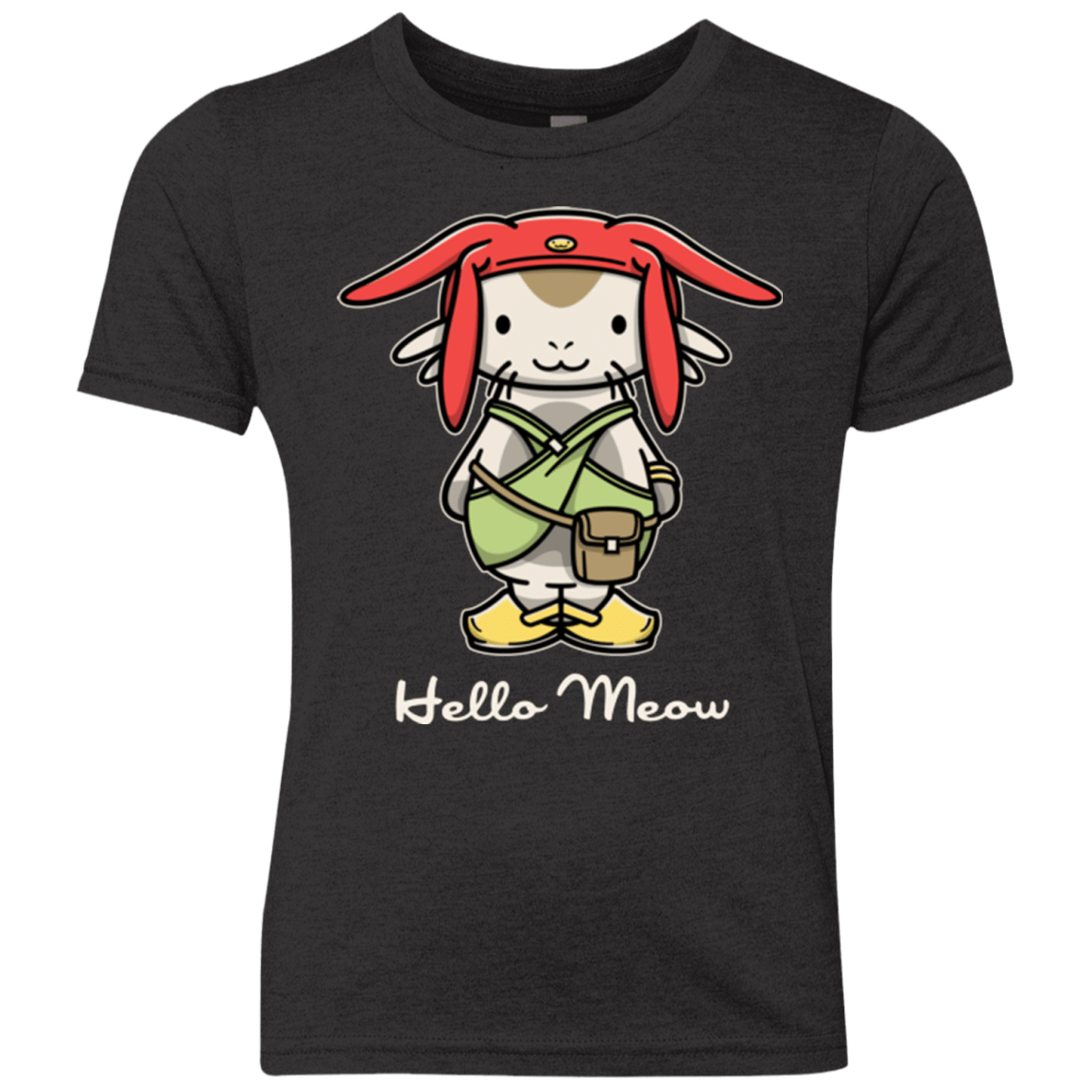 T-Shirts Vintage Black / YXS HELLO MEOW Youth Triblend T-Shirt