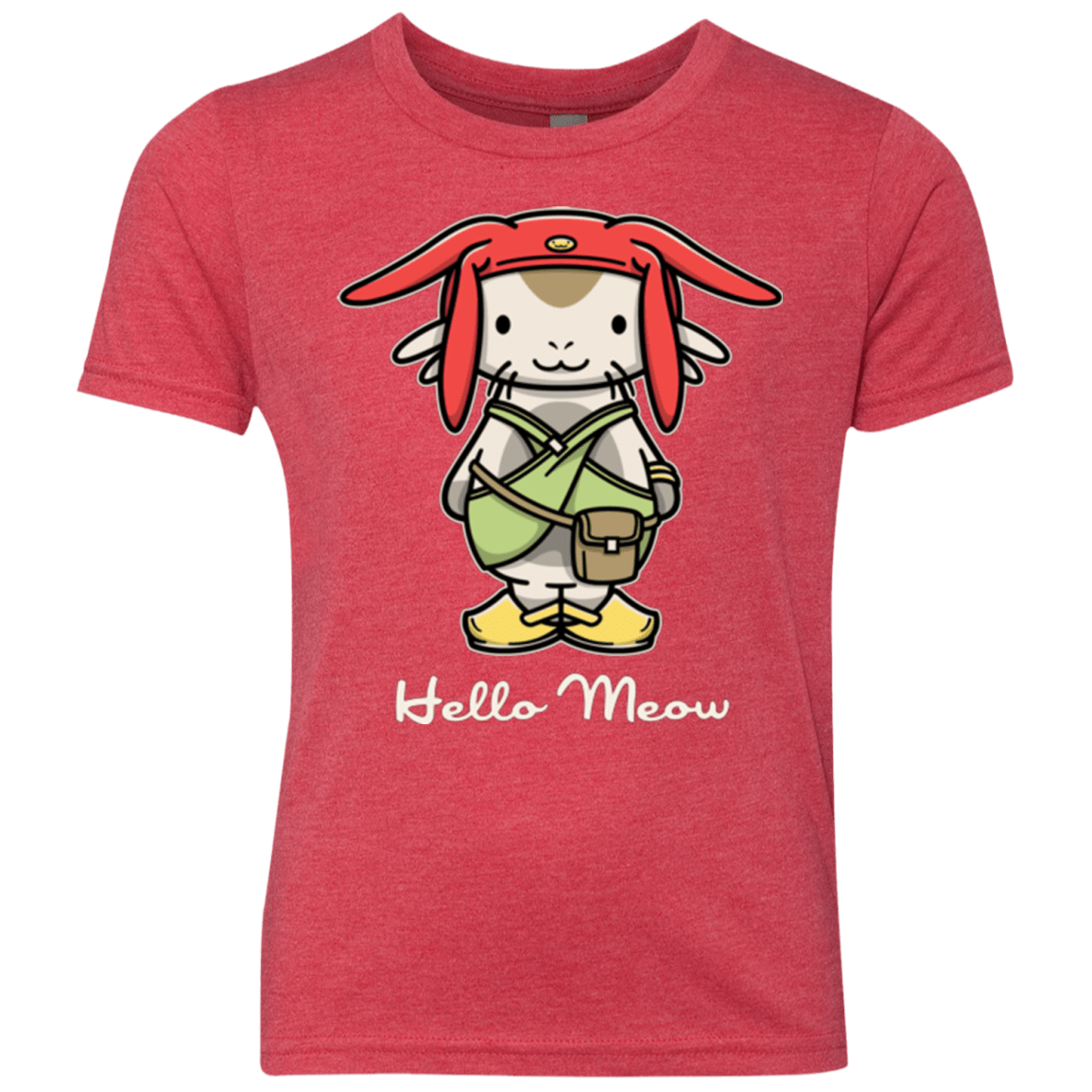 T-Shirts Vintage Red / YXS HELLO MEOW Youth Triblend T-Shirt