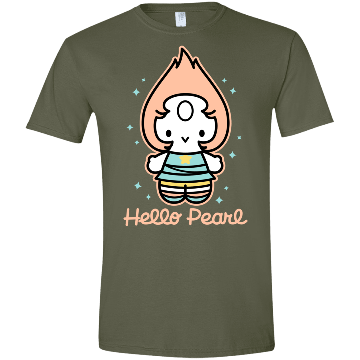 T-Shirts Military Green / S Hello Pearl Men's Semi-Fitted Softstyle
