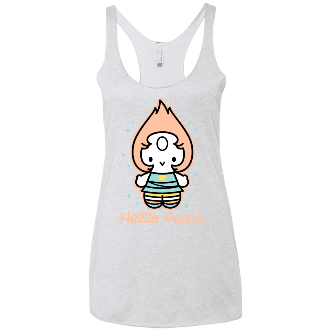 T-Shirts Heather White / X-Small Hello Pearl Women's Triblend Racerback Tank