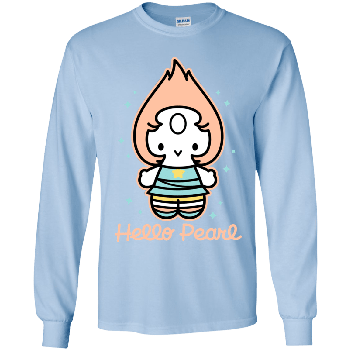 T-Shirts Light Blue / YS Hello Pearl Youth Long Sleeve T-Shirt