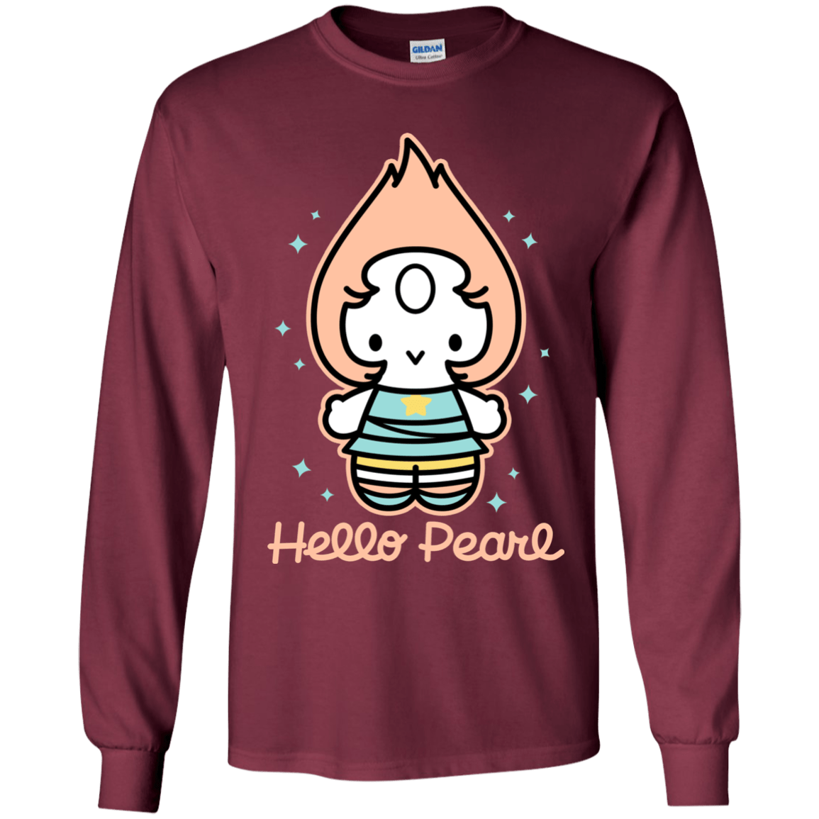 T-Shirts Maroon / YS Hello Pearl Youth Long Sleeve T-Shirt