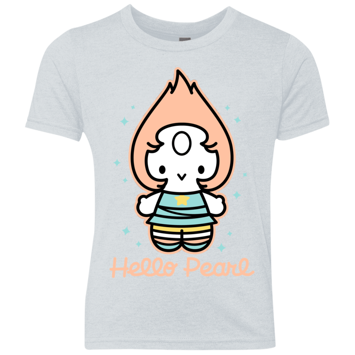 T-Shirts Heather White / YXS Hello Pearl Youth Triblend T-Shirt