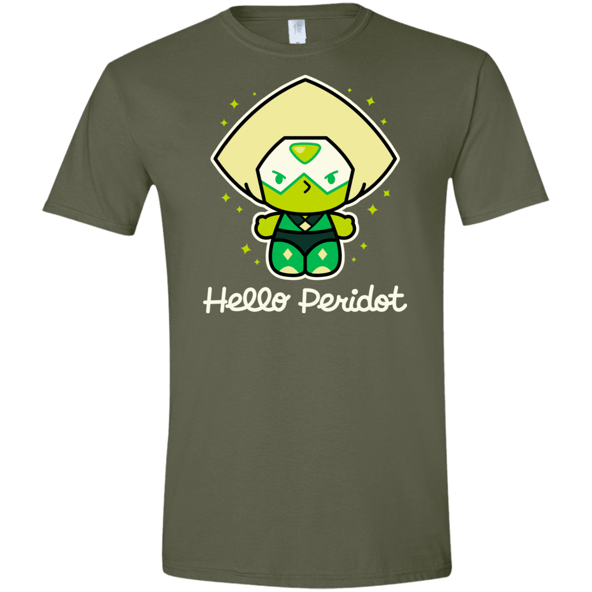 T-Shirts Military Green / S Hello Peridot Men's Semi-Fitted Softstyle