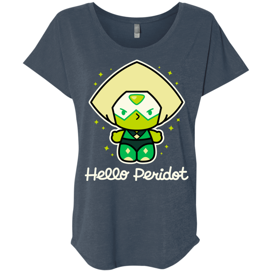 T-Shirts Indigo / X-Small Hello Peridot Triblend Dolman Sleeve