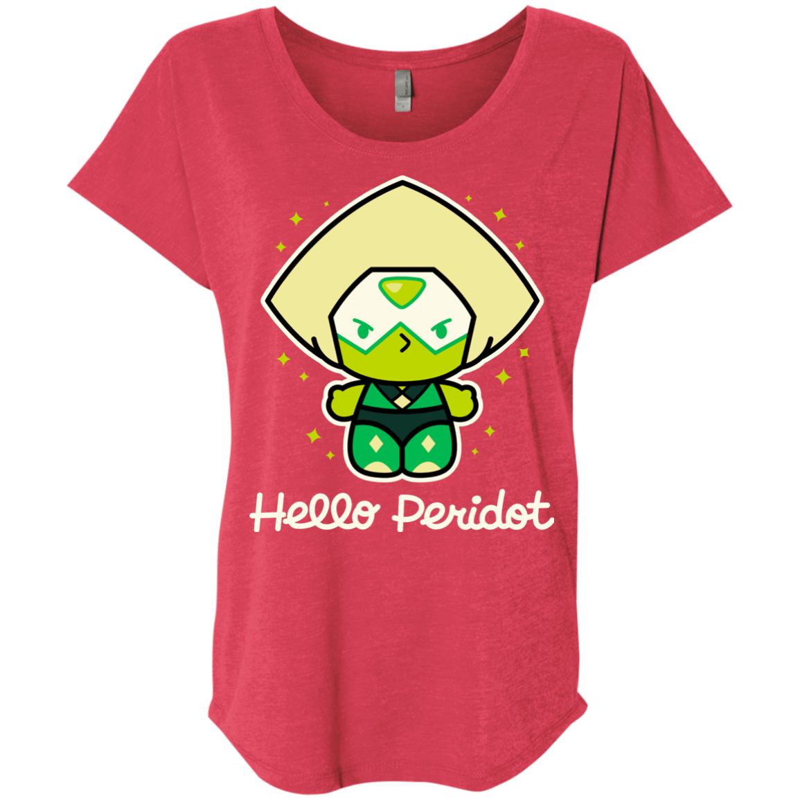 T-Shirts Vintage Red / X-Small Hello Peridot Triblend Dolman Sleeve