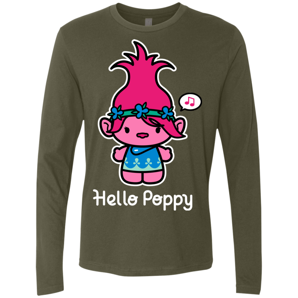 T-Shirts Military Green / S Hello Poppy Men's Premium Long Sleeve