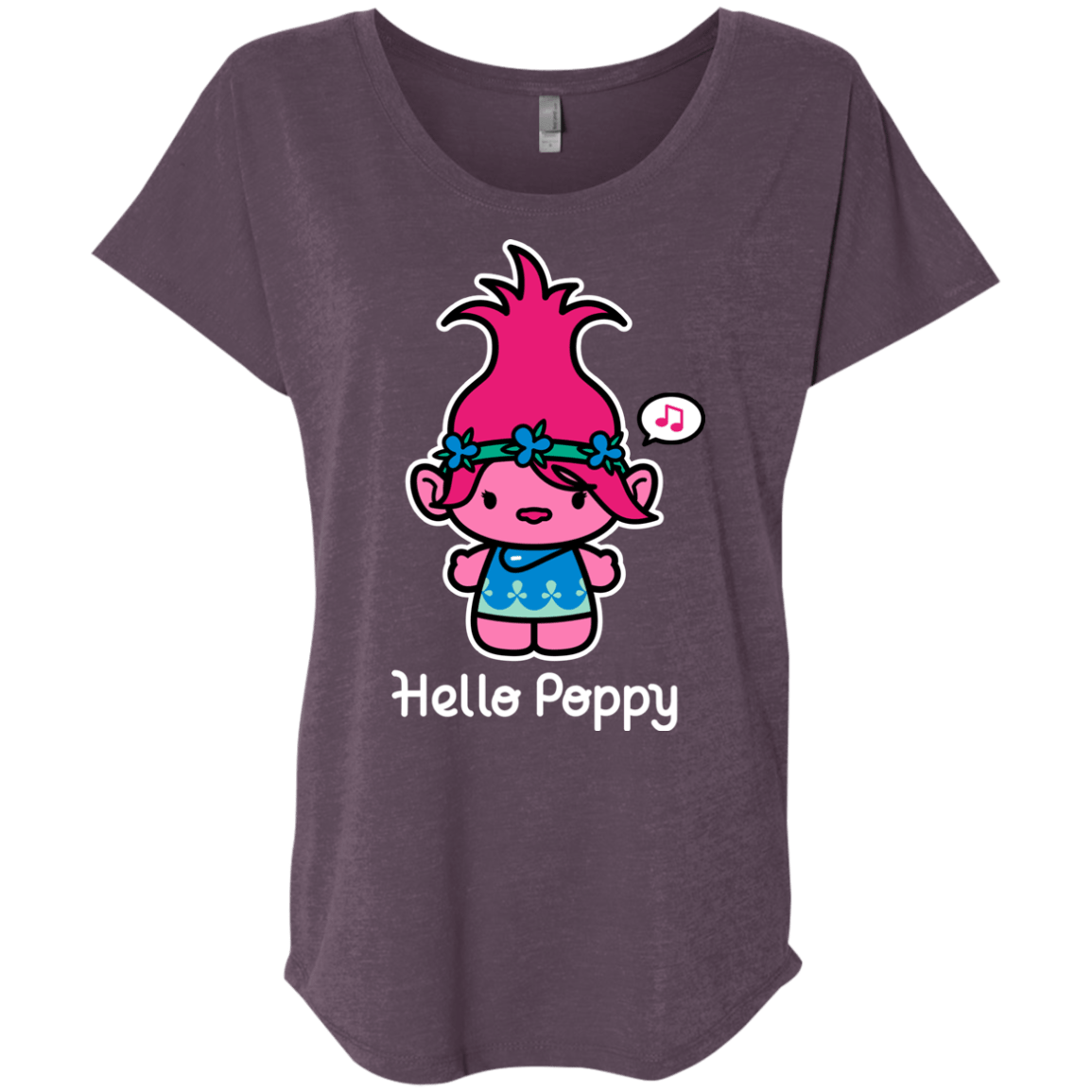 T-Shirts Vintage Purple / X-Small Hello Poppy Triblend Dolman Sleeve