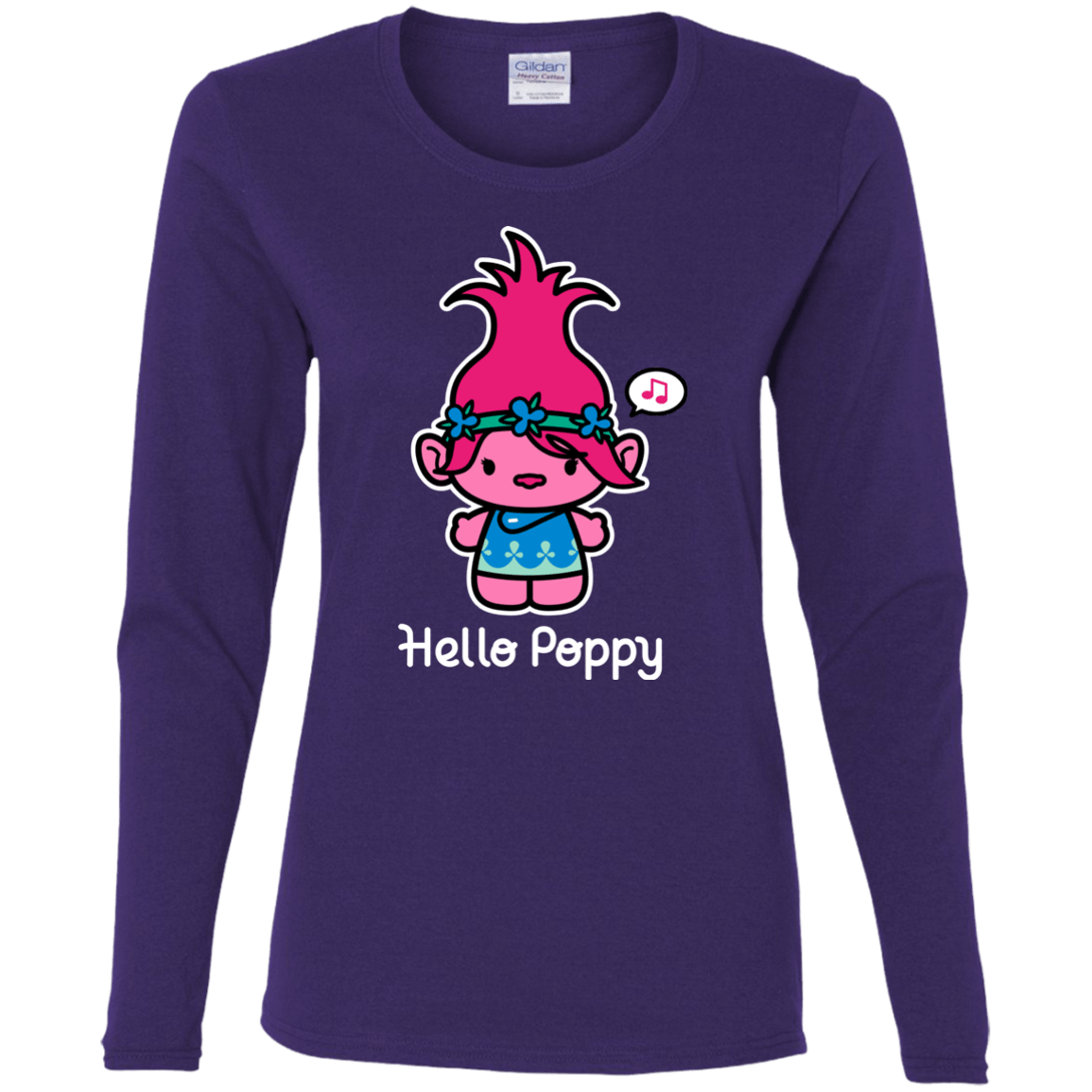 T-Shirts Purple / S Hello Poppy Women's Long Sleeve T-Shirt