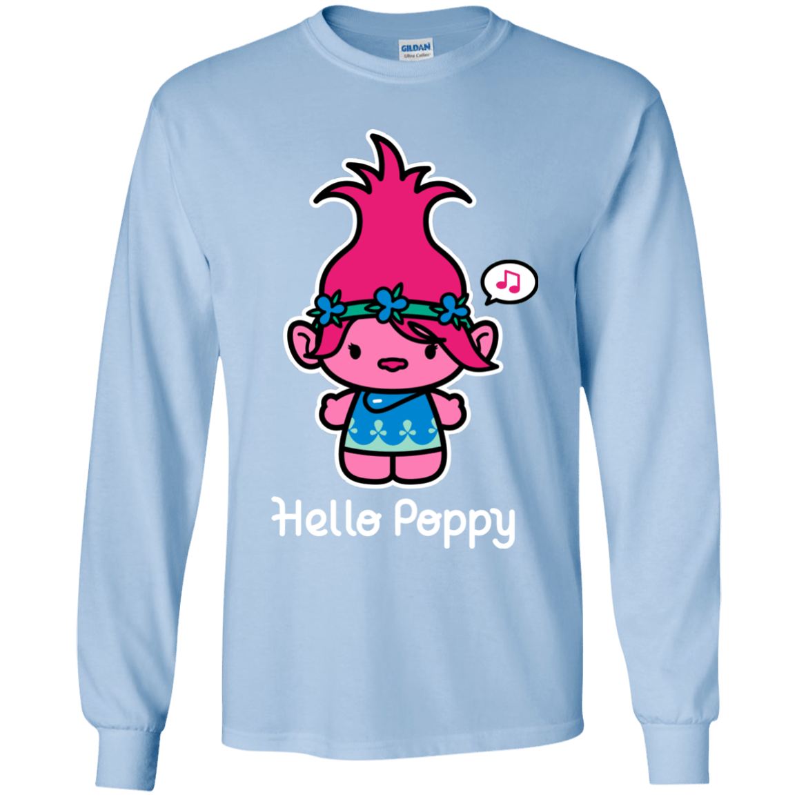 T-Shirts Light Blue / YS Hello Poppy Youth Long Sleeve T-Shirt