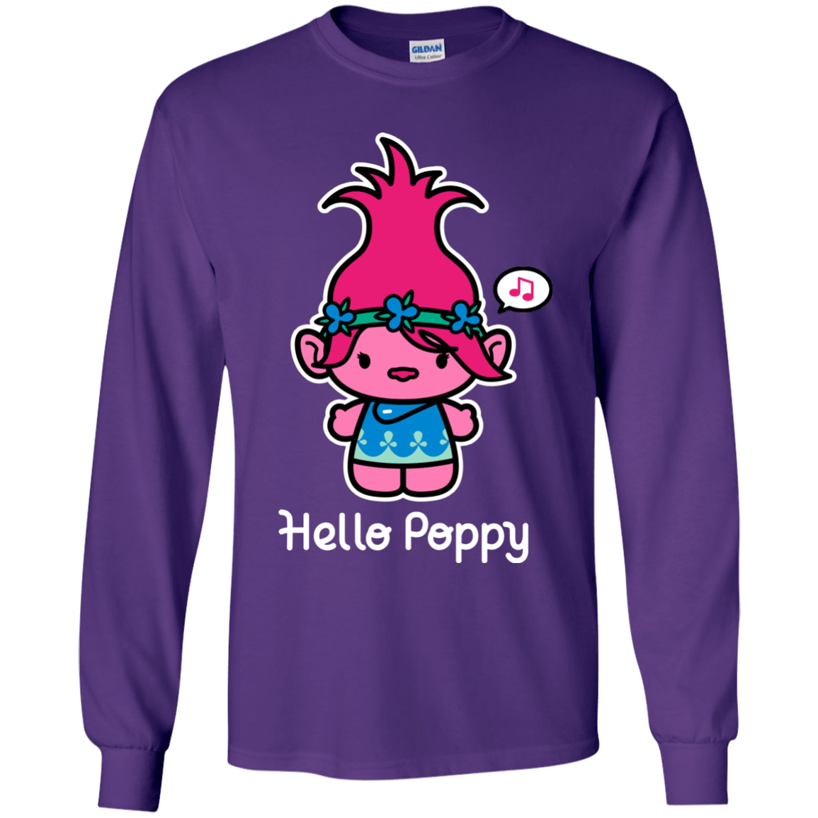 T-Shirts Purple / YS Hello Poppy Youth Long Sleeve T-Shirt