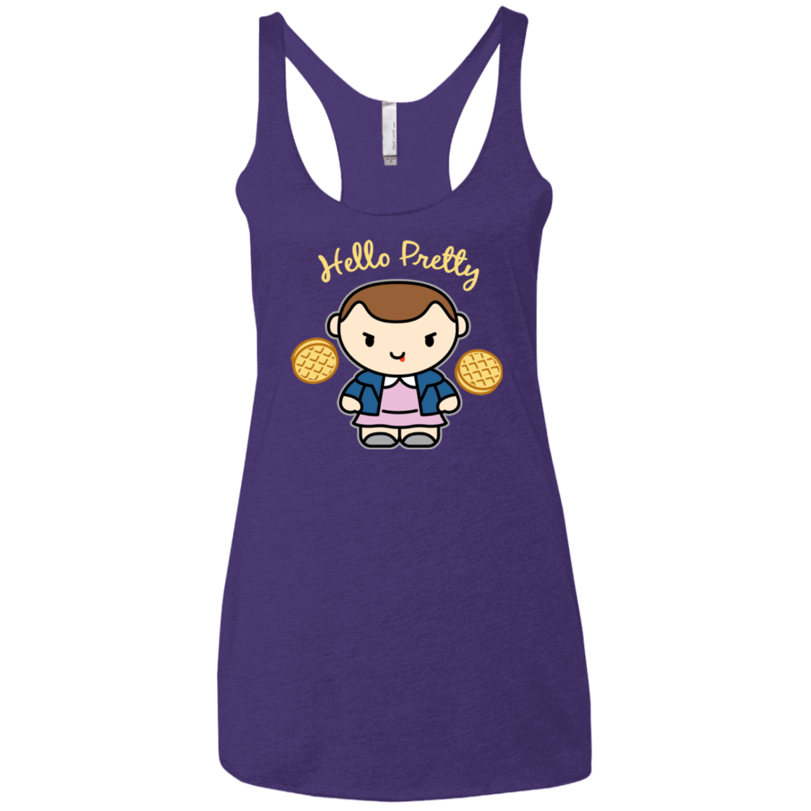 T-Shirts Purple / X-Small Hello Pretty Women's Triblend Racerback Tank