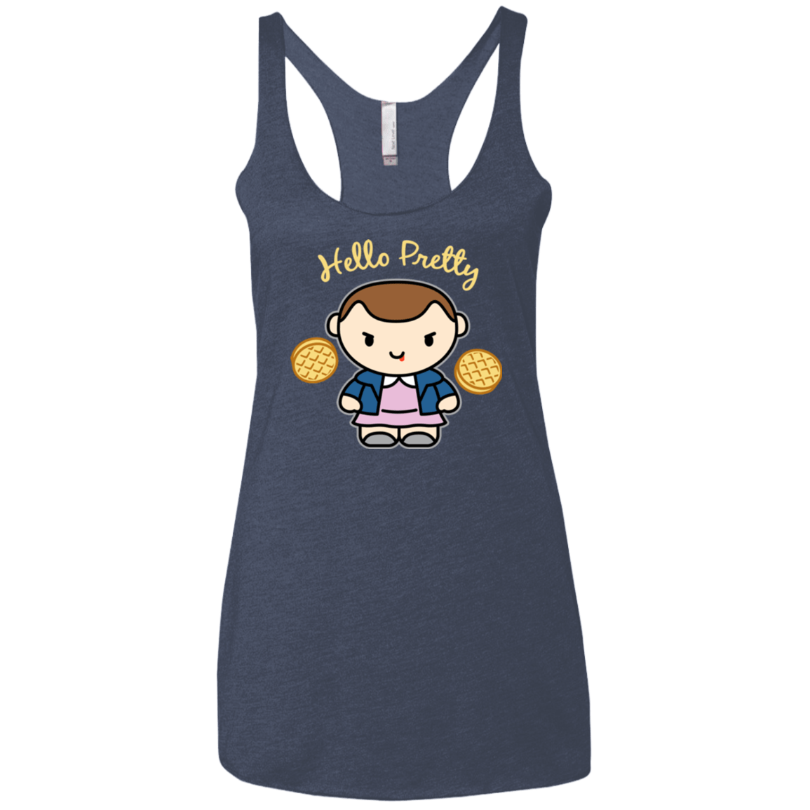 T-Shirts Vintage Navy / X-Small Hello Pretty Women's Triblend Racerback Tank