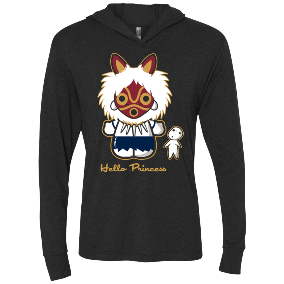 T-Shirts Vintage Black / X-Small Hello Princess Triblend Long Sleeve Hoodie Tee