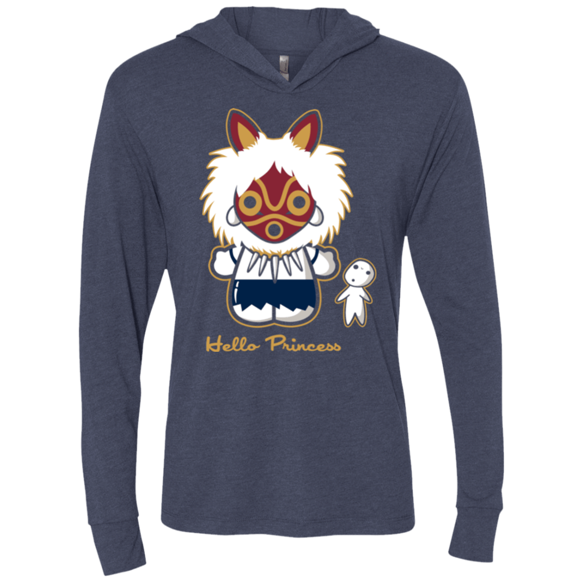 T-Shirts Vintage Navy / X-Small Hello Princess Triblend Long Sleeve Hoodie Tee